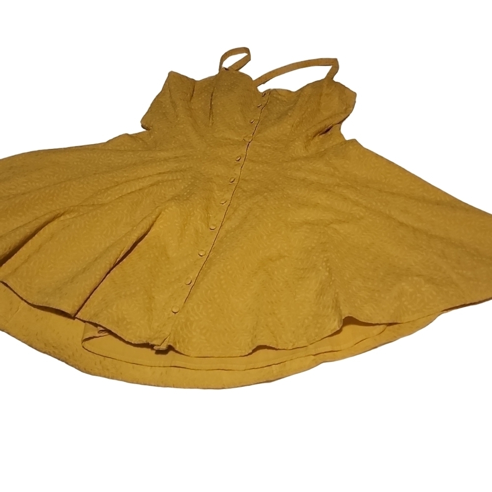 NWT A & C Embroidered to Dress in Mustard - Picture 5 of 6